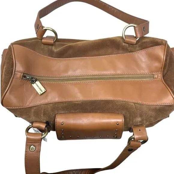 NWT Vintage Donald Pliner camel leather and suede shoulder purse - Picture 12 of 16